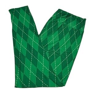 LuLaRoe Womens Leggings Size TC2 Green Argyle St Patricks Day Plus 18+ NWT